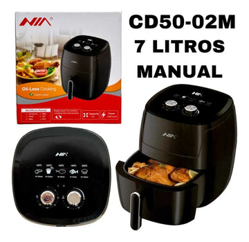 Freidora Sin Aceite Olla Air Fryer 7 Litros Extragrande Negro