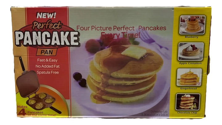 Sarten Pancakes Doble Cara Antiadherente 4 Moldes Desayunos Diseño