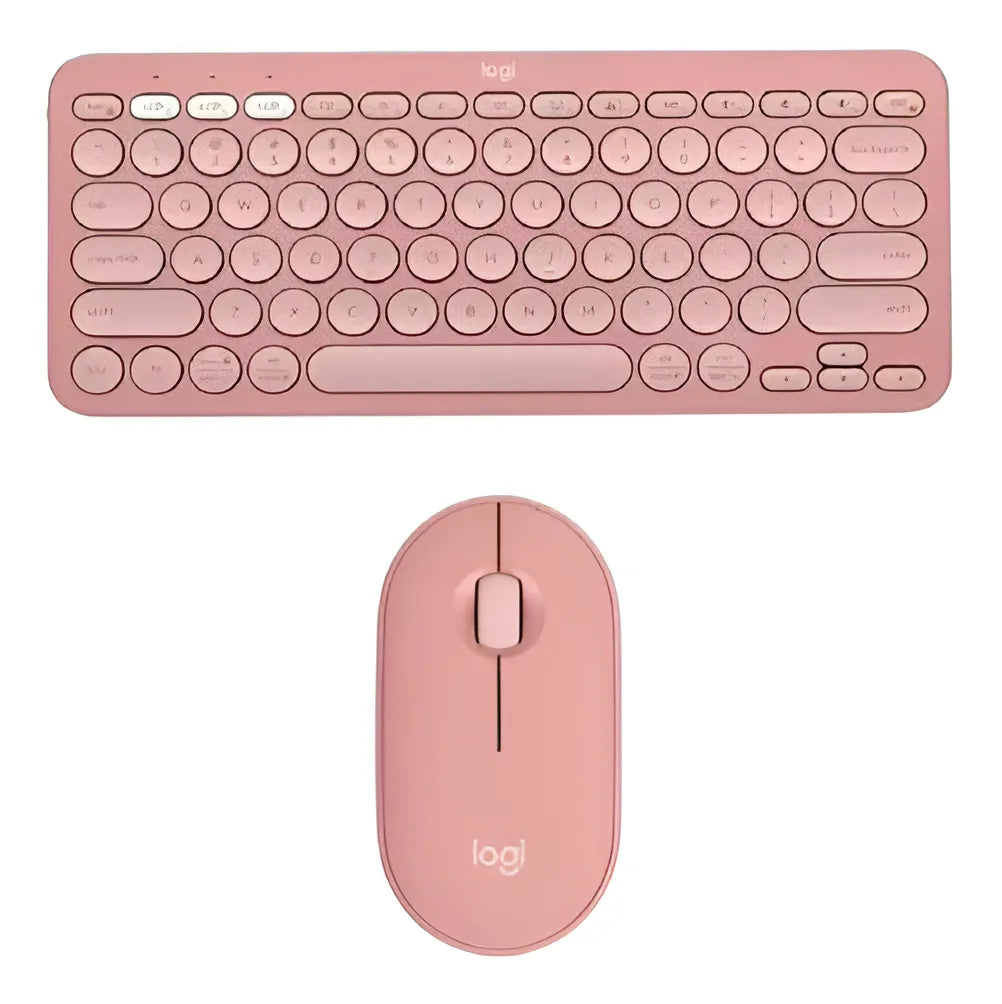 Teclado Y Mouse Logitech Pebble 2 K380s + M350s Rosado Mouse Rosa Teclado Rosa