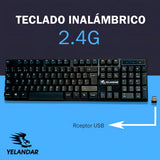 Teclado Inalámbrico Con Receptor Usb Tiene La Letra Ñ Yelandar K100 Teclado Negro Idioma Español