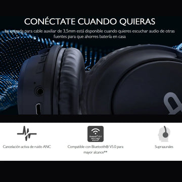 Manos Libres Bt Audífonos Anc, Klip Xtreme Oasis Knh-050wh Blanco