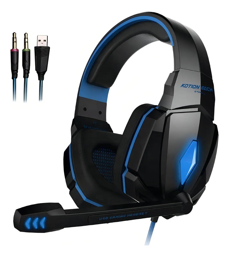 Fone de ouvido over-ear Kotion Each G4000 negro e azul