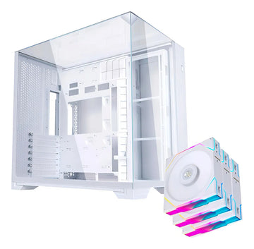 Chasis Lian Li O11 Vision Compact White + 3 Fan Tl 120mm Blanco