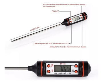 Termómetro Digital De Cocina De Punzon Sonda Chef Multiusos Negro