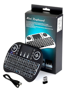Mini Teclado Inalambrico Airmouse Smart Tv Iluminado Calida
