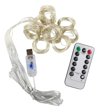 Luz Led Cortina 3x2 Mtr Cascada Luces Navidad Decoración Blanco