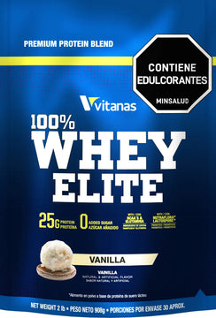 Proteina Whey Elite 100% - 2lbs + Termo + 3 Energizantes Sabor Vainilla + Termo Nutriciononline