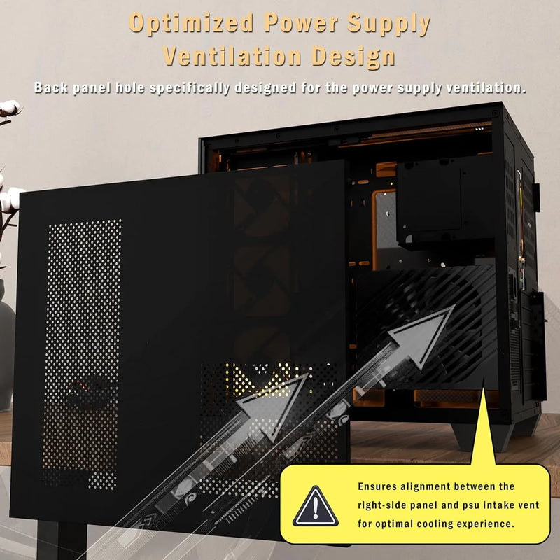 Pc Case Atx 6 Pwm Argb Ventiladores Preinstalados Funda