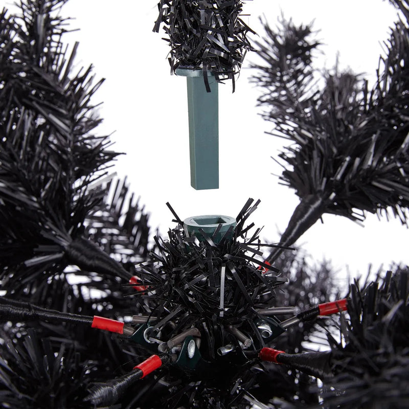 Yaheetech - Arbol De Pino Artificial De Halloween Negro De 6
