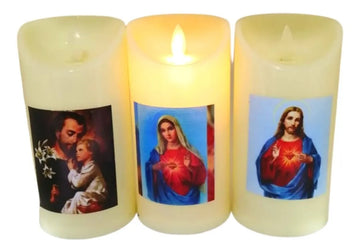 Vela Función Pilas Decoración Navidad Luz Led 12x7.5 Velas