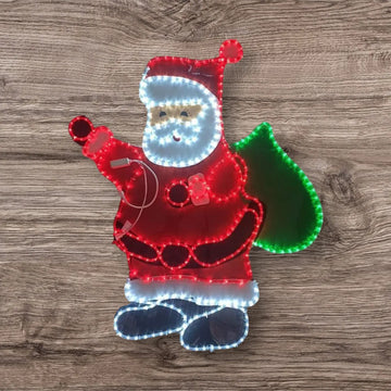 Papá Noel Navidad Luz Led Luces Navideñas Rojo, Blanco Y Verde