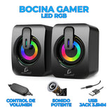 Bocina Para Computadora O Laptop Con Luz Led Rgb