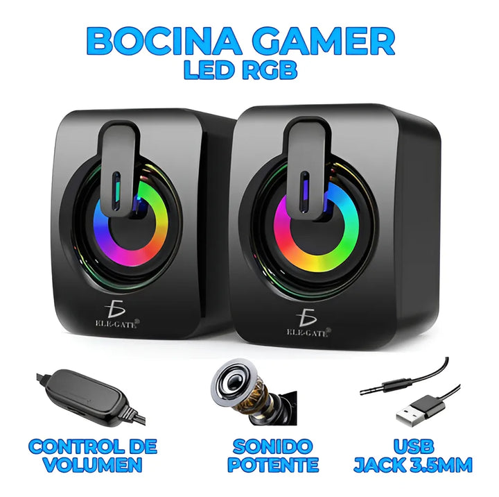 Bocina Para Computadora O Laptop Con Luz Led Rgb