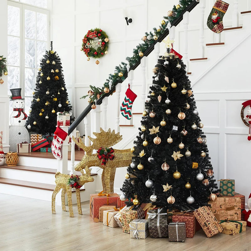 Yaheetech - Arbol De Pino Artificial De Halloween Negro De 6