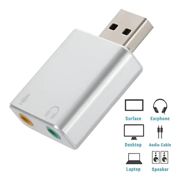 Tarjeta De Sonido Usb 7.1 Deluxe Externa Usb Adaptador Color