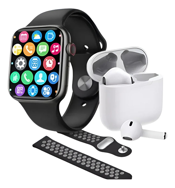 Kit Reloj Inteligente Audifonos Doble Banda Ritmo Cardiaco - Diseño - Diseño - Diseño - Diseño