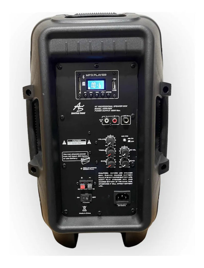 Parlante Activo American Sound 10 Pulgadas + Base Negro