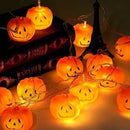 Guirnalda 10 Led Calabazas Extensión Halloween 2mt Pilas Aa
