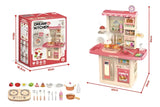 Cocina Juguete Rosa Plástico DIY Modelo 70T2 Con Luz Sonido Horno