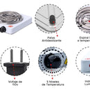 Cocina Electrica Hornilla Estufa Espiral 1 Puesto 1000 W Blanco