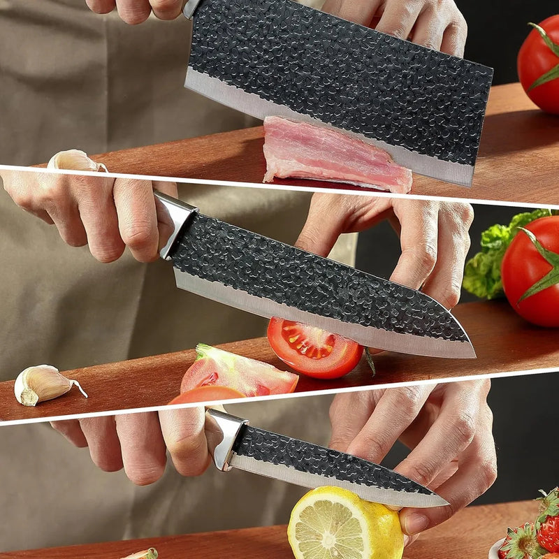 Juego De Cuchillos De Chef De 3 Piezas, Negro