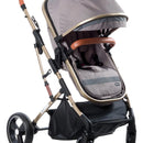Coche Bebé Moises Plegable Ebaby Color Beige Chasis Dorado