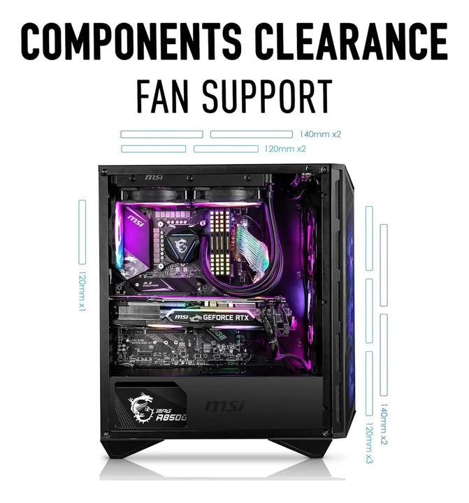 Caja Pc Gaming Msi Gungnir 111r Atx Argb Vidrio Templado