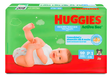 Huggies Active Sec 1 50 + 16 To Pequeño (p) Sin Género