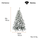 Árbol De Navidad Artificial Nevado Calidad Premium 1.90 M Blanco
