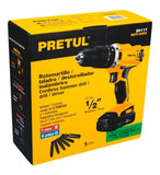 Taladro Inalámbrico Con Percutor 20v Mandril 1/2 Pretul Amarillo