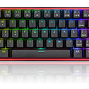Teclado Mecánico Redragon Fizz Pro K616 Rgb Wireless Dual Color Del Teclado Negro Idioma Español Latinoamérica