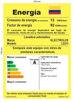 Lavadora Superior Perfect Care Ls21i 21kg Silver Electrolux Gris