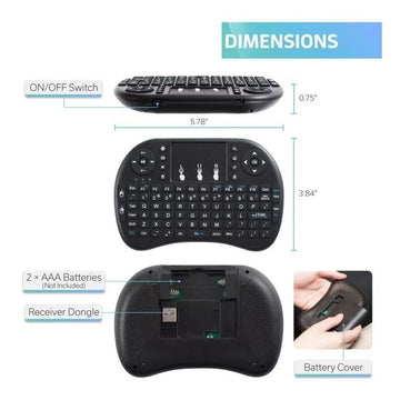 Teclado Control Remoto Air Mouse Para Smart Tv Box Android Negro