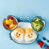 Plato Silicona Bebé Irrompible Antideslizante Niñas Niños Azul Cangrejo Cangrejo