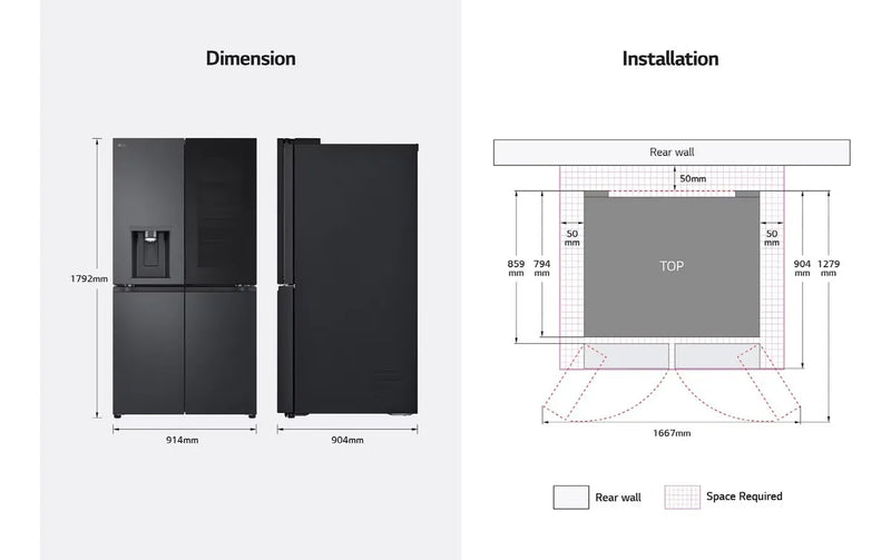 Nevecón Lg Side By Side Instaview Thinq 638 Lt Plata Negro