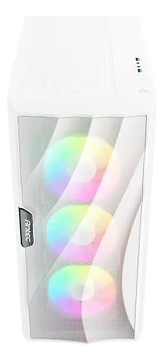 Armario Antec Df700 Flux Mesh de vidrio templado para jugadores, 5 x 120 mm, color blanco