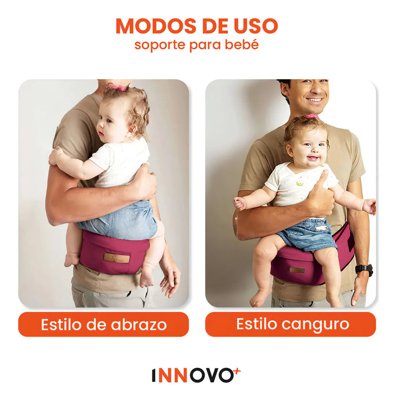 Cargador Canguro Ergonómico Para Bebes Niños De 0 A 4 Años Vinotinto Innovo