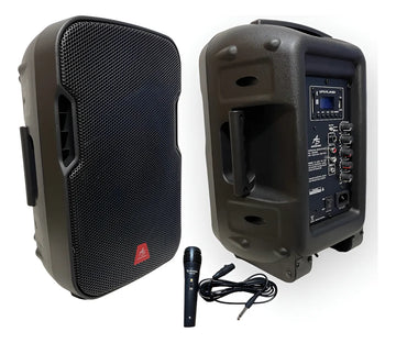 Parlante Activo Directo American Sound 8 Pul + Mic Aspa082 Negro