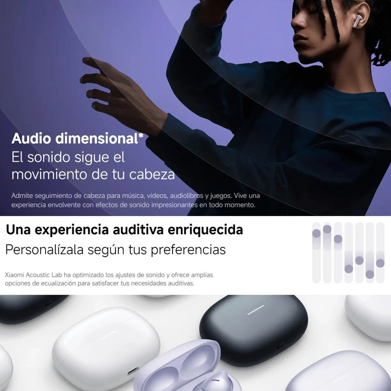 Xiaomi Redmi Buds 6 Pro, Auriculares Táctil, Anc, 3-mic, Wht Blanco