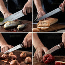 Set 5 Cuchillos Profesionales En Acero Inoxidable Japoneses Pakka Wood
