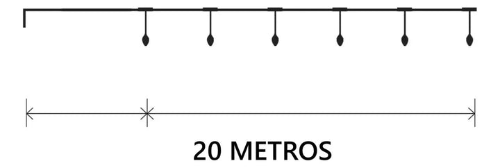Instalacion Navideña Lineal 200led Solar Con Control Multicolor
