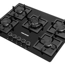 Estufa De Empotrar Vidrio Templado Negro Cinco Puestos 76 Cm