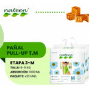Pañal Nateen Baby Pull Premium Et 3-m Paq X 20 + Toallitas Mediano (m)