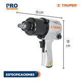 Llave De Impacto 1/2''industrial Con Accesorios Truper 18281 Color Gris
