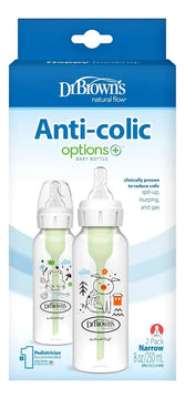 Set X2 Teteros 8 Onz Anticolico Dr Browns Boca Angosta Color Azul Animales