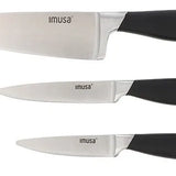Set 3 Cuchillos Chef Multiusos Imusa 5861030379 Color Negro