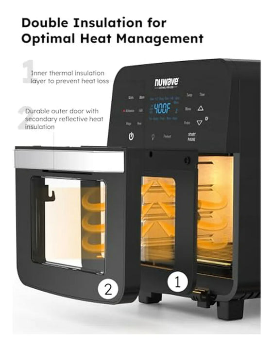 Horno De Aire Nuwave Brio, 15 5qt Tamaño Familiar, Cesta De