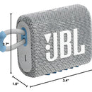 Altavoz Portátil Jbl Go 3 Eco Bluetooth Impermeable, 5 Horas Color Gris