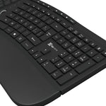 Teclado Klip Xtreme Transcend Wireless Ergonómico - Kbk-530s Color Del Teclado Negro