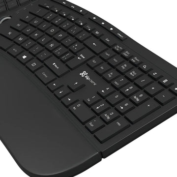 Teclado Klip Xtreme Transcend Wireless Ergonómico - Kbk-530s Color Del Teclado Negro